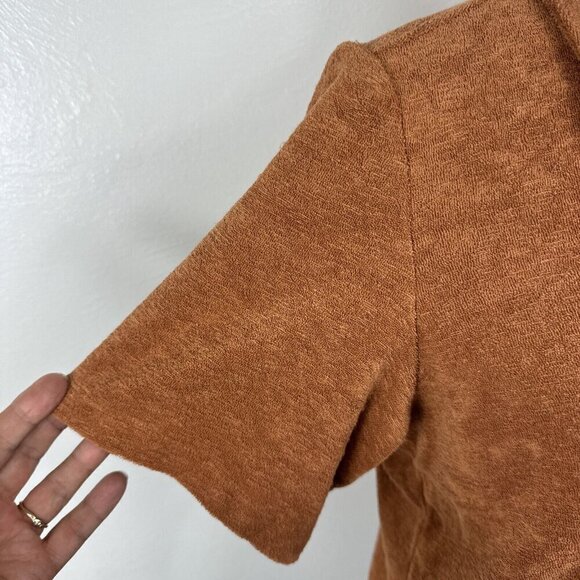 Marine Layer Women's L Terry Out Resort Shirt Sierra NWT Terra Cotta - Picture 7 of 16